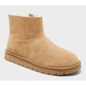 💟Women’s Universal Thread Tan May Suede Booties w/ Memory Foam Insole New w Tag